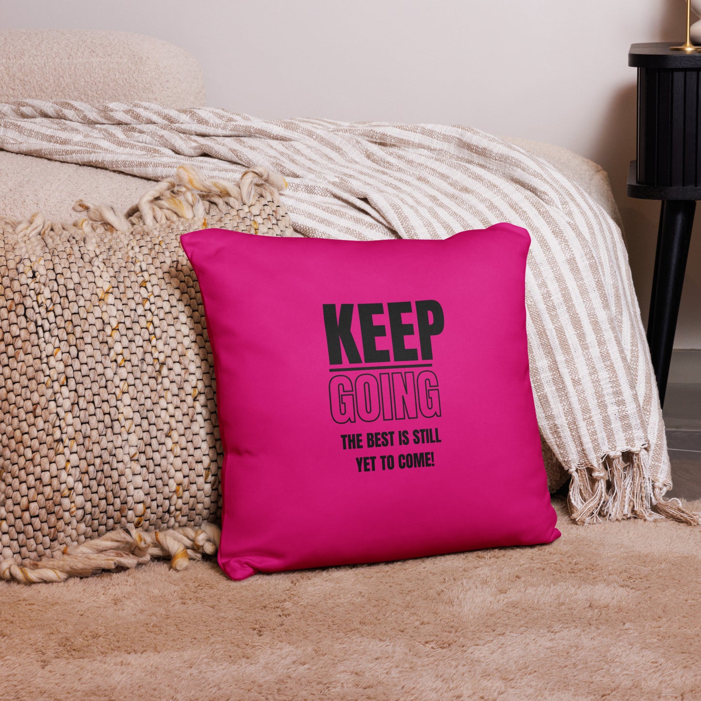 Basic Pillow-KEEP GOING (FUSCHIA)