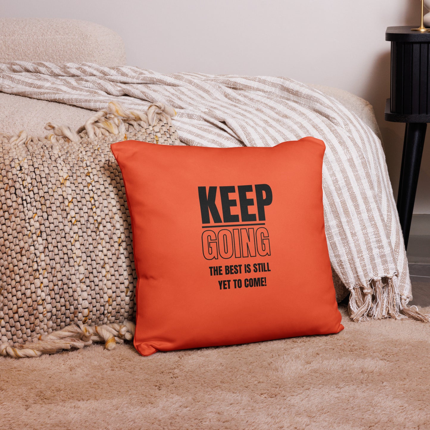 Basic Pillow-KEEP GOING (ORANGE)