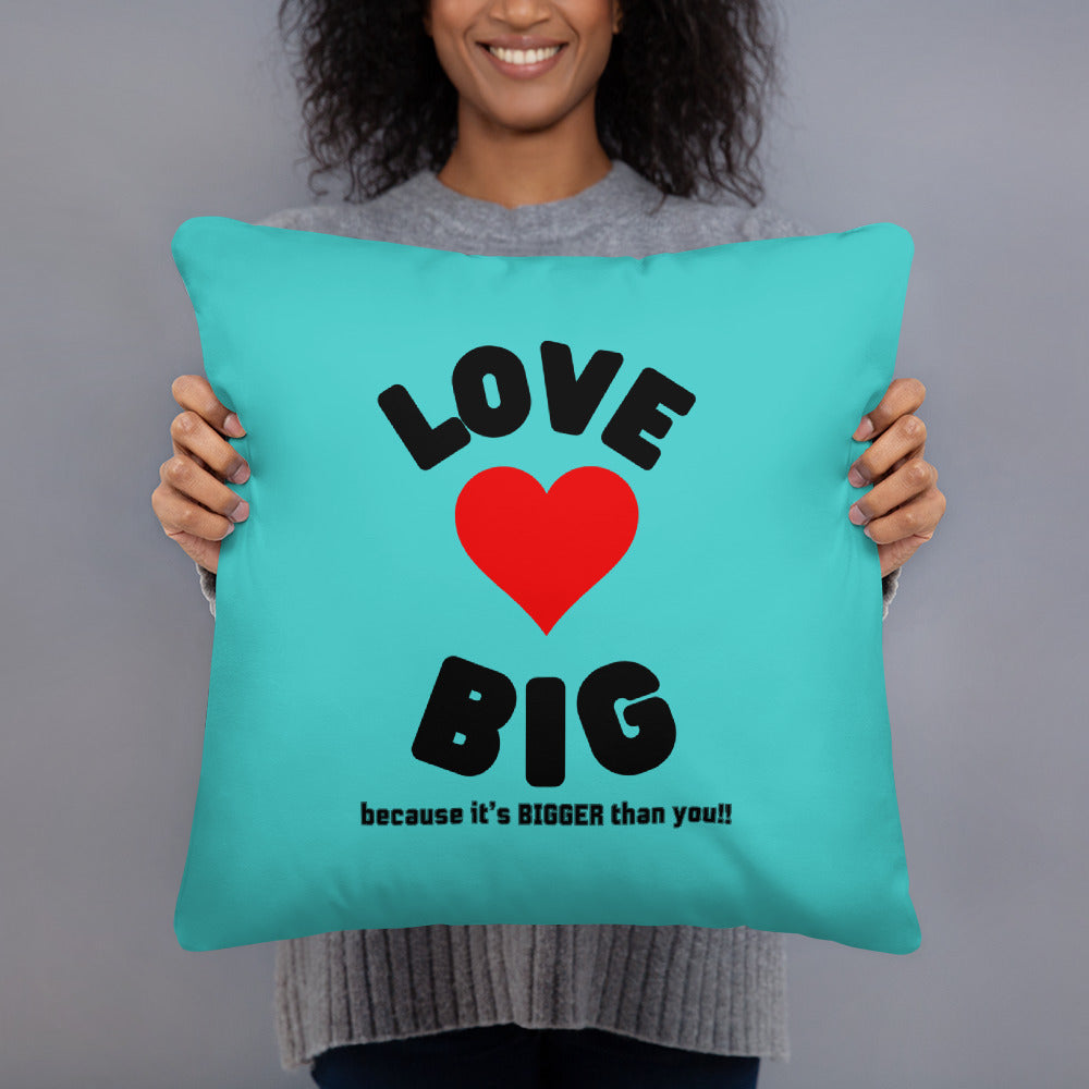 Basic Pillow-LOVE BIG (TURQUOISE)