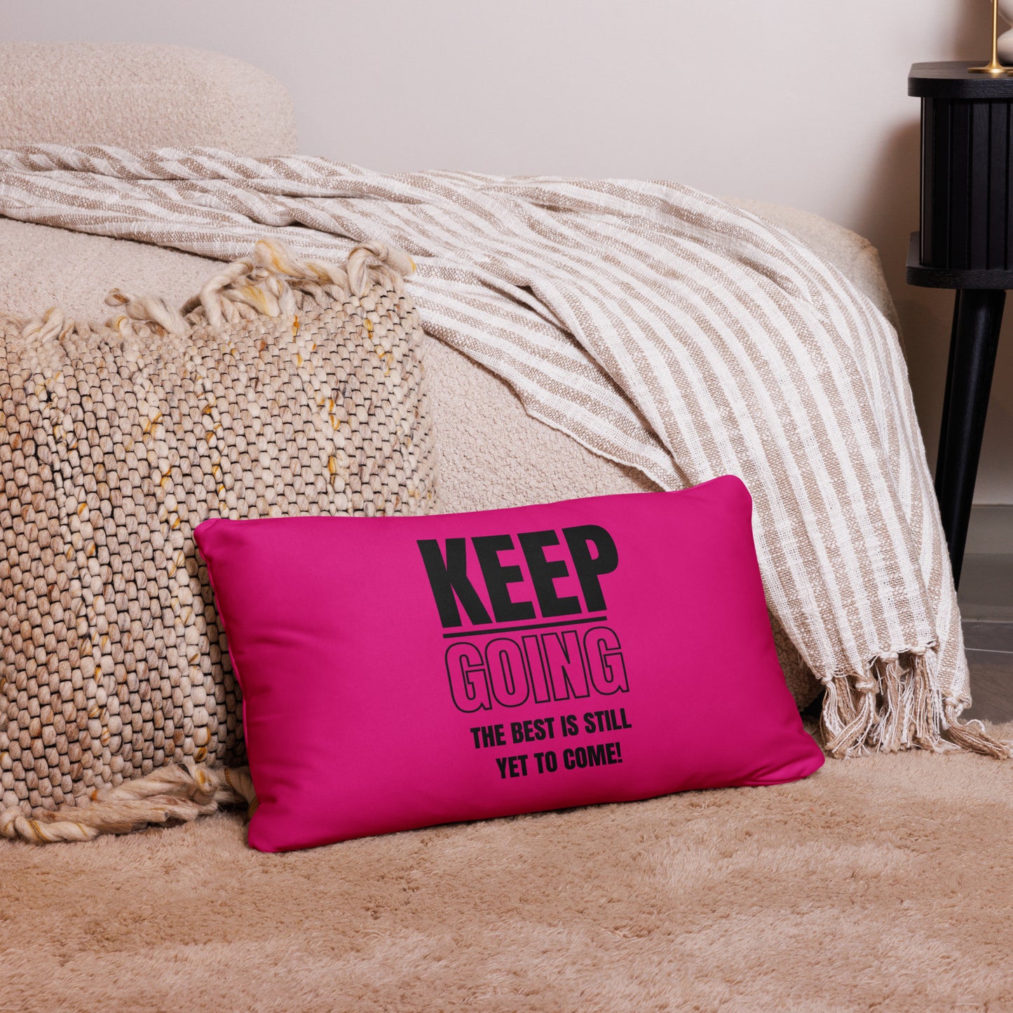 Basic Pillow-KEEP GOING (FUSCHIA)