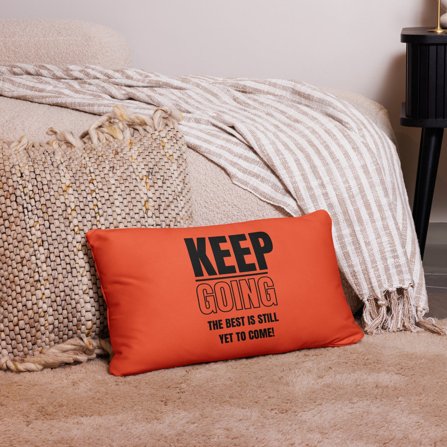 Basic Pillow-KEEP GOING (ORANGE)