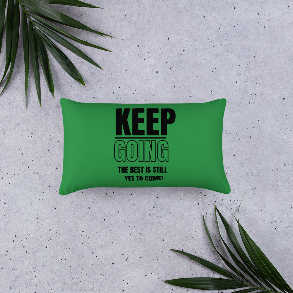 Basic Pillow-KEEP GOING (GREEN)