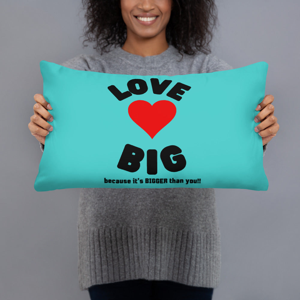 Basic Pillow-LOVE BIG (TURQUOISE)