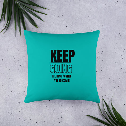 Basic Pillow-KEEP GOING (TURQUISE)