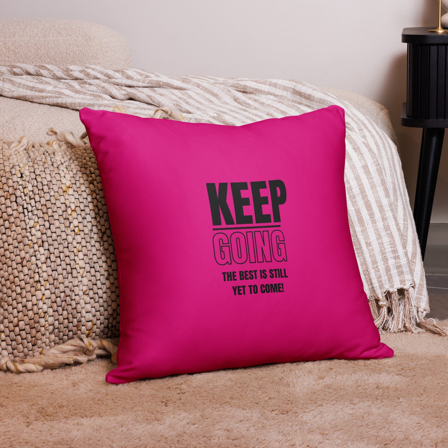 Basic Pillow-KEEP GOING (FUSCHIA)