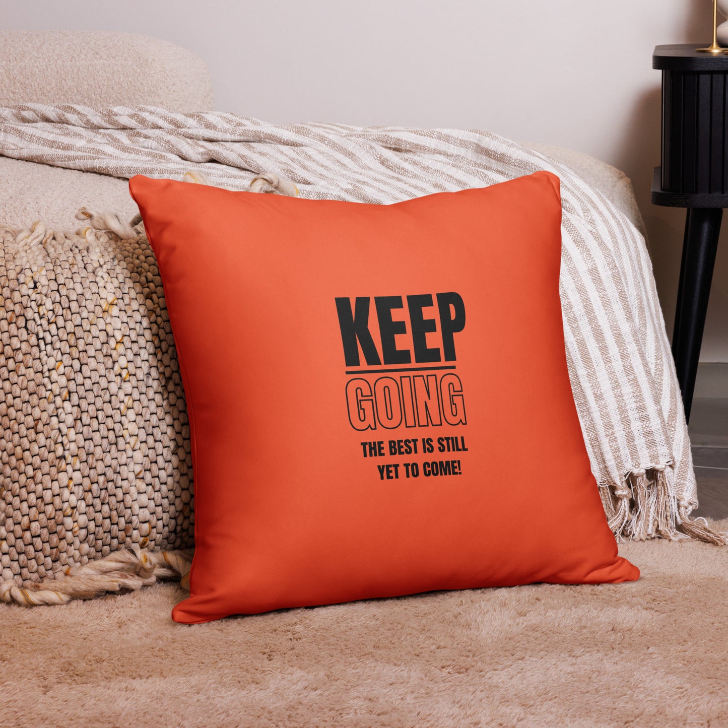 Basic Pillow-KEEP GOING (ORANGE)