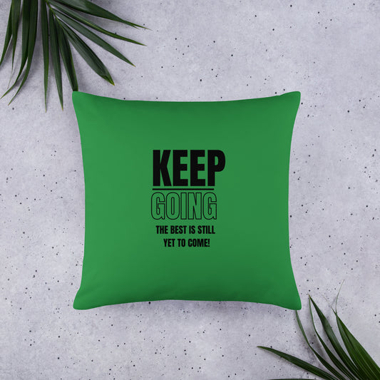 Basic Pillow-KEEP GOING (GREEN)