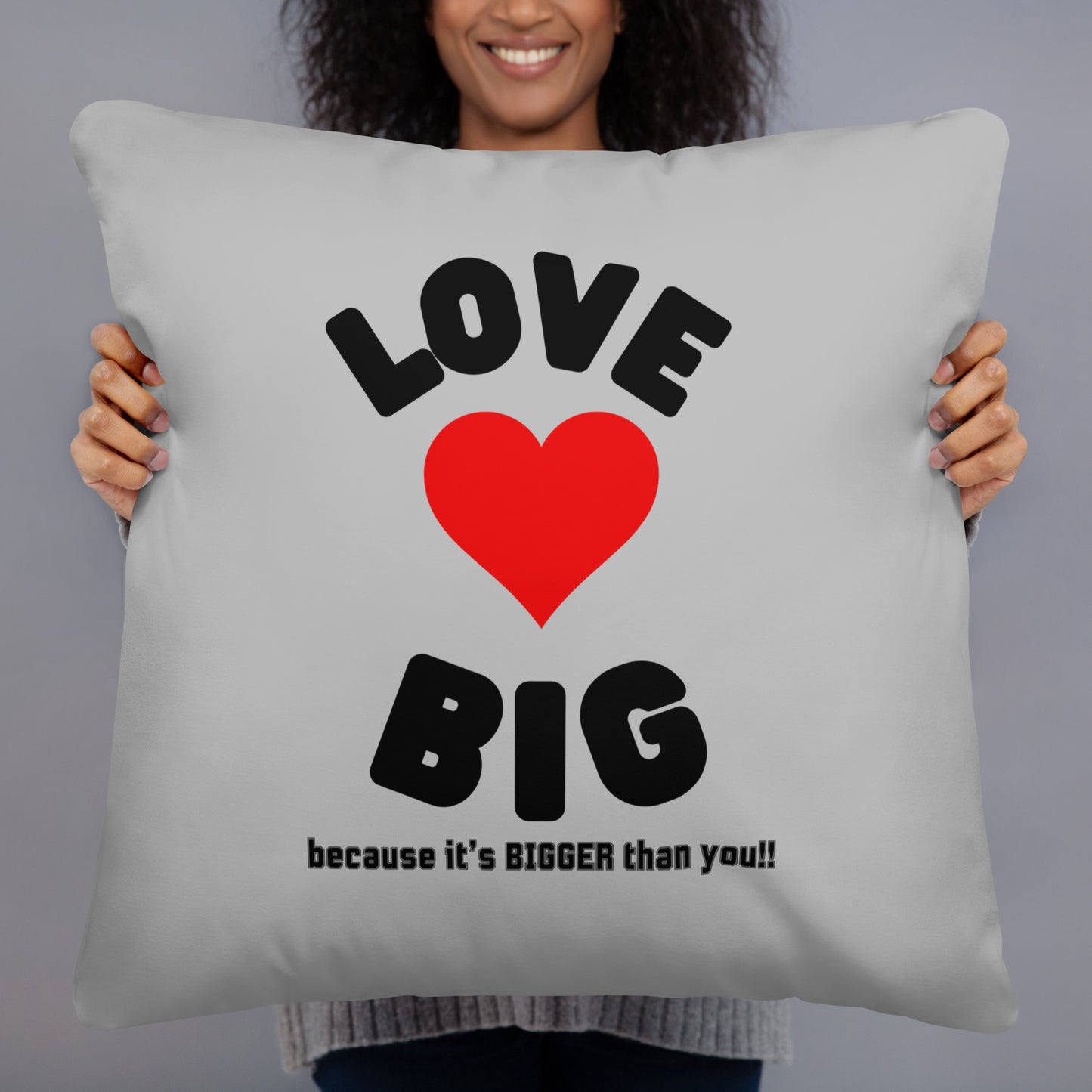 Basic Pillow-LOVE BIG (GREY)