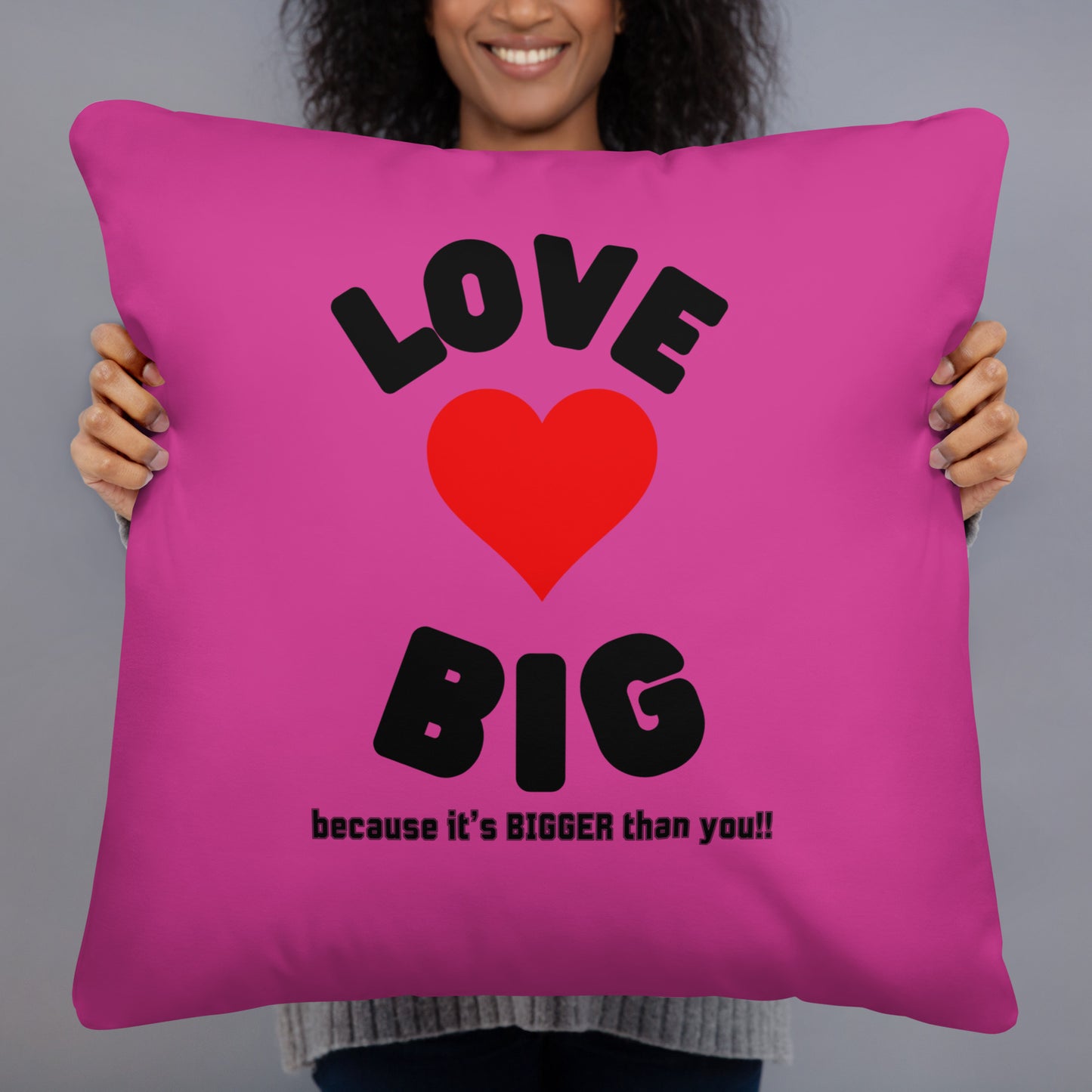 Basic Pillow-LOVE BIG (FUSCHIA)