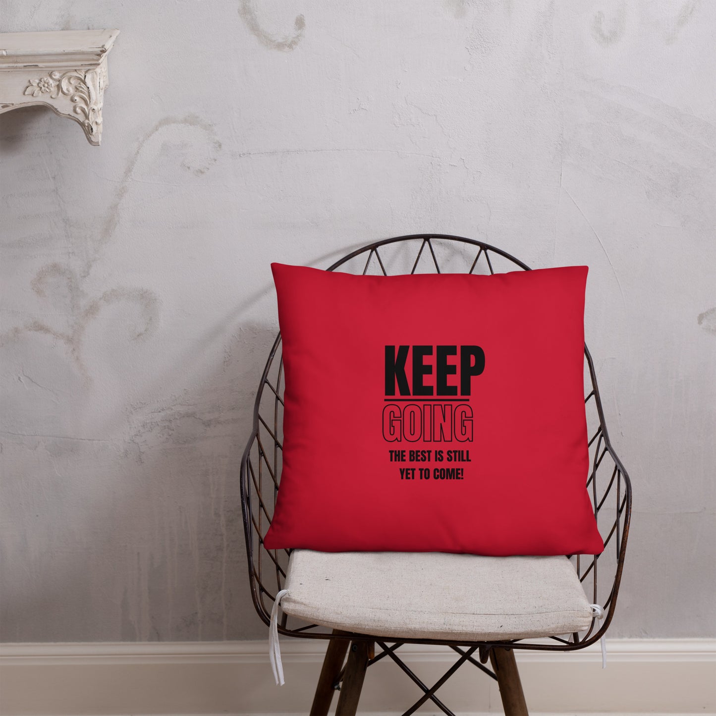 Basic Pillow-KEEP GOING (RED)