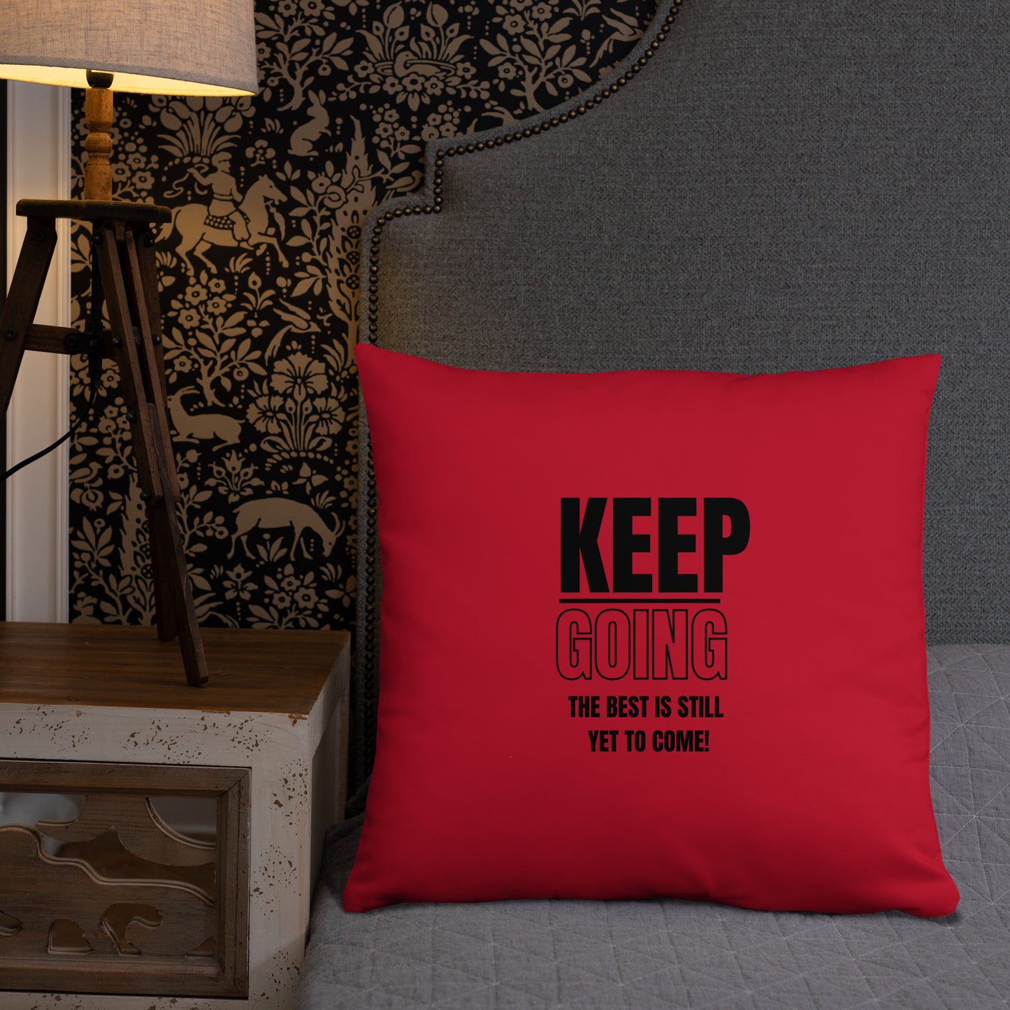 Basic Pillow-KEEP GOING (RED)