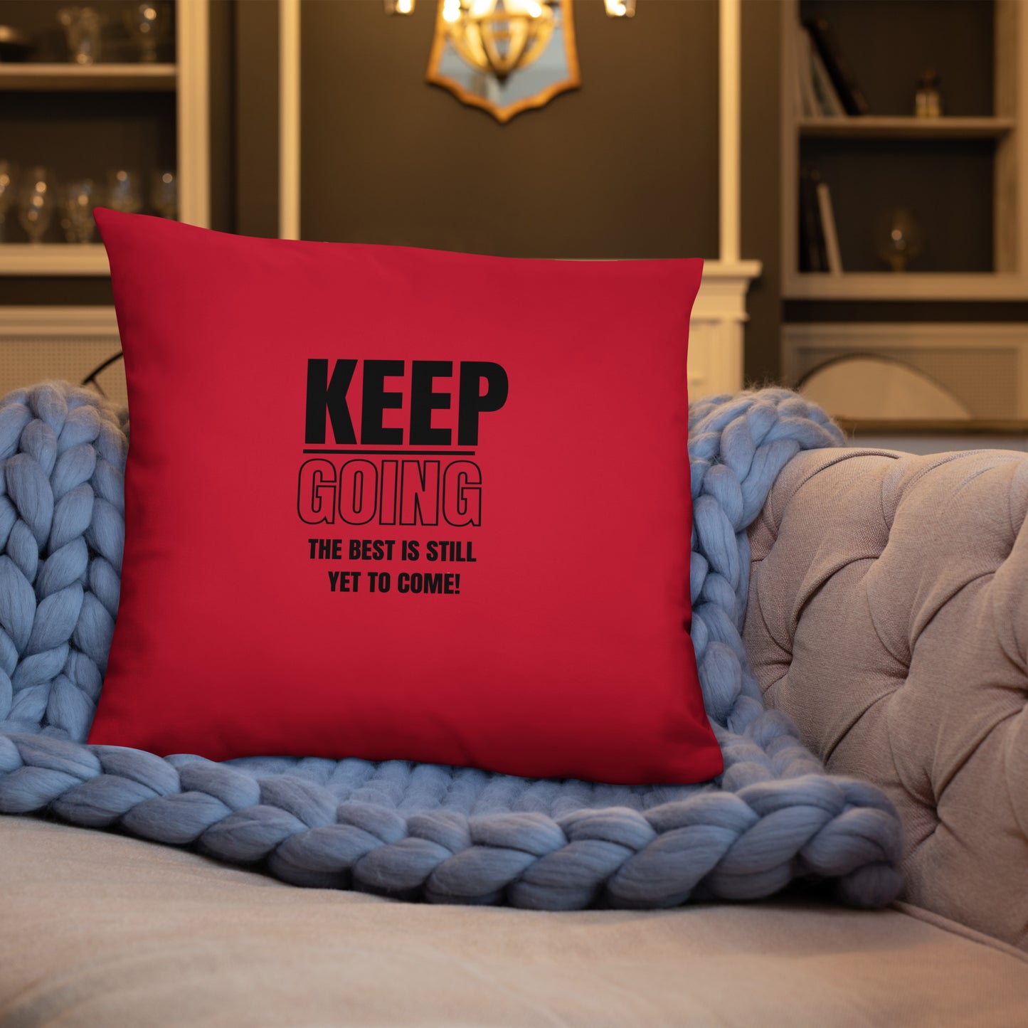 Basic Pillow-KEEP GOING (RED)