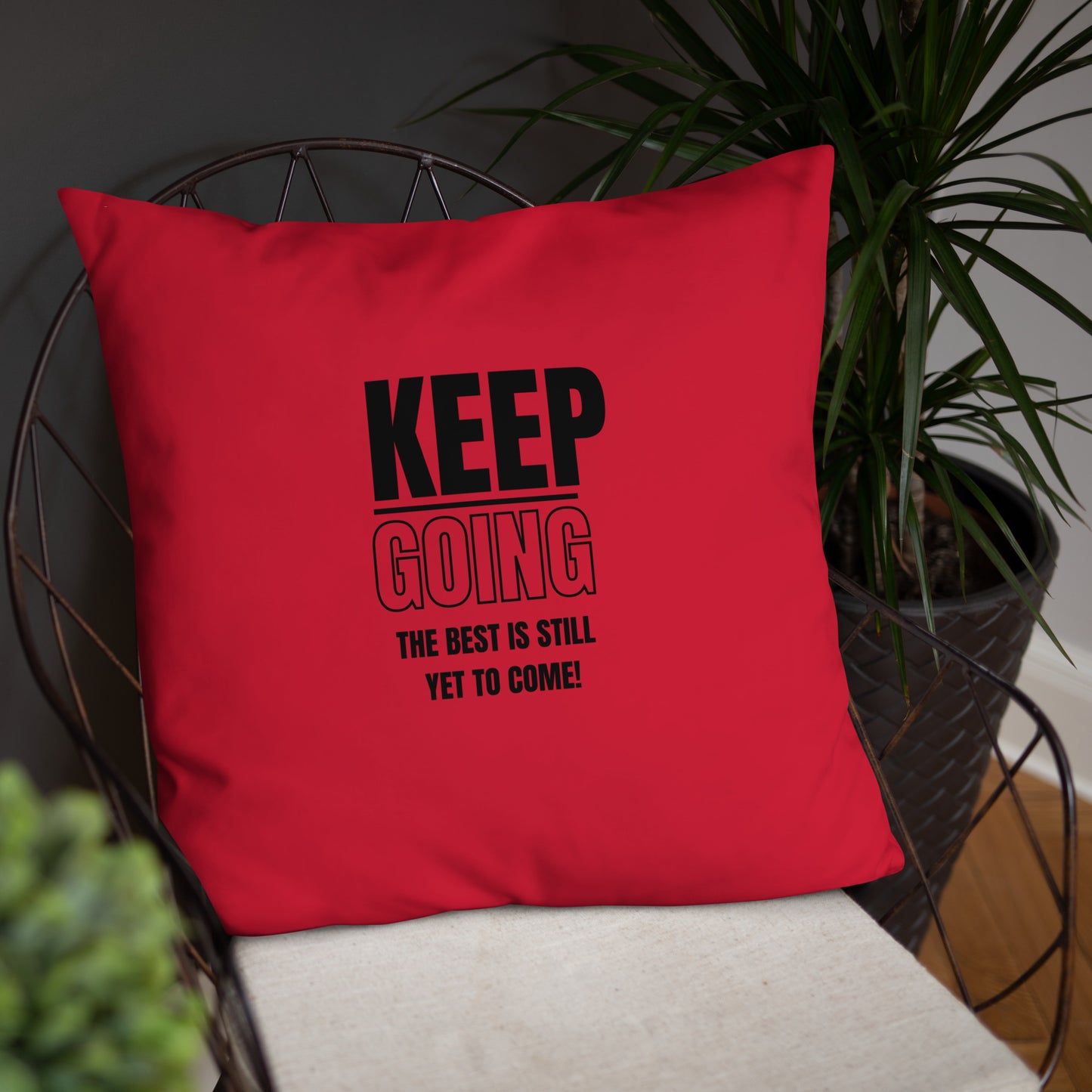 Basic Pillow-KEEP GOING (RED)