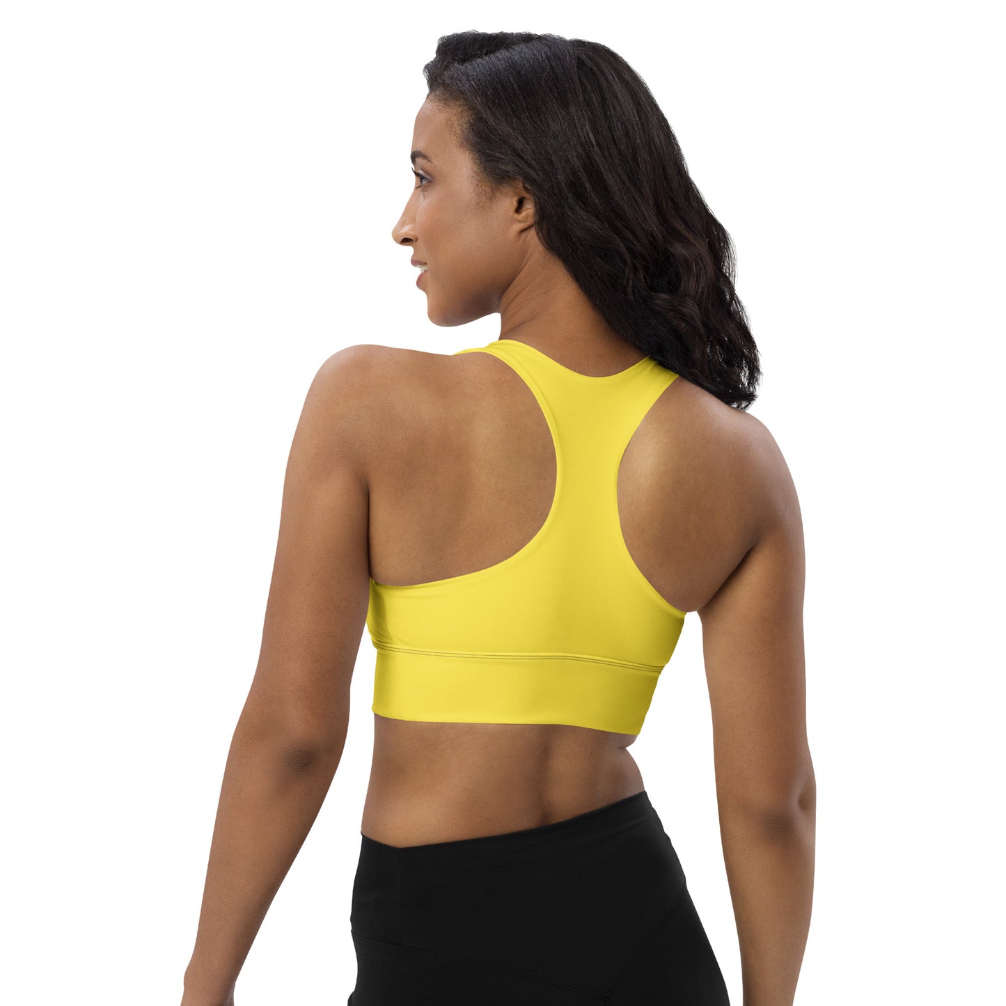 Longline Sports Bra-KEEP GOING (YELLOW)