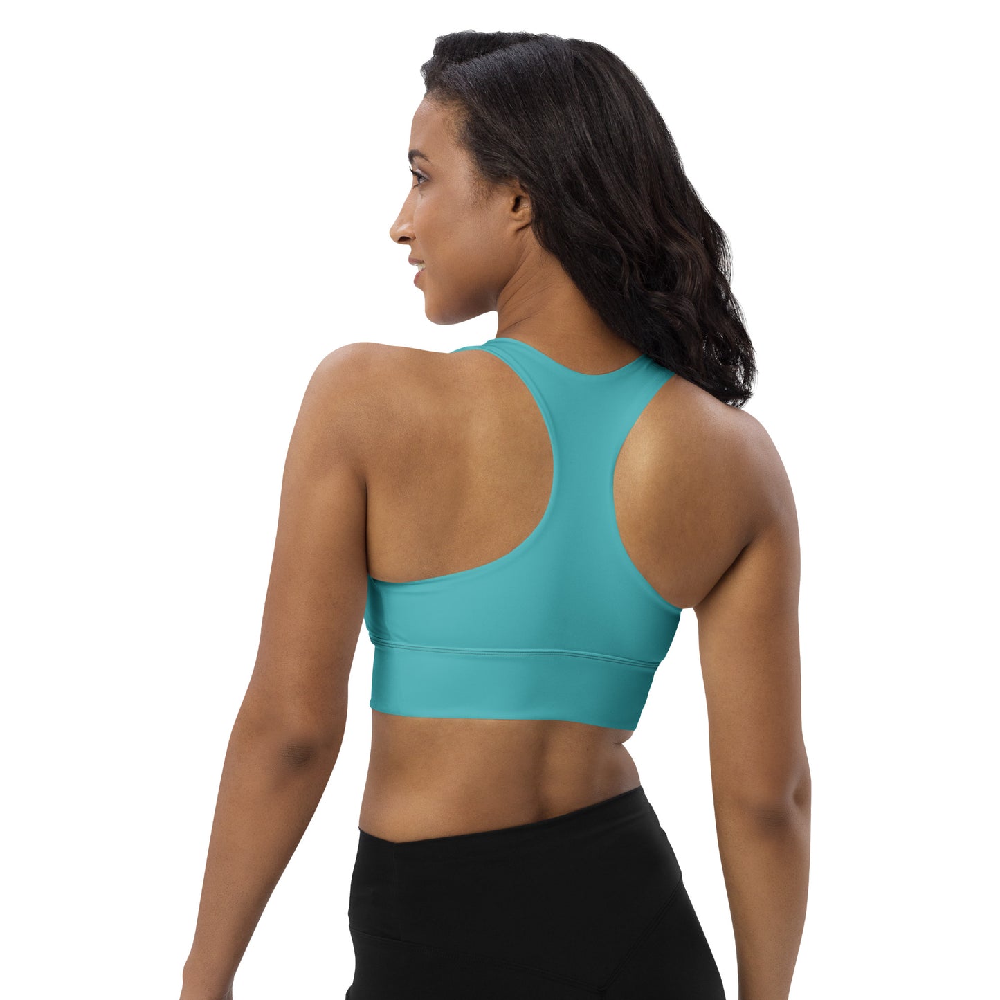 Longline Sports Bra-KEEP GOING (TURQUOISE)