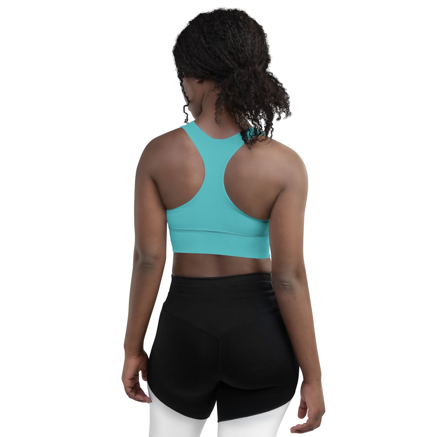 Longline Sports Bra-KEEP GOING (TURQUOISE)