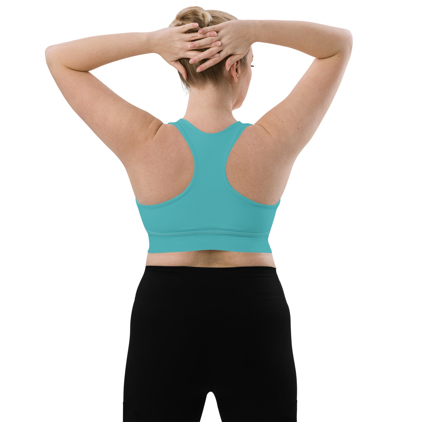 Longline Sports Bra-KEEP GOING (TURQUOISE)