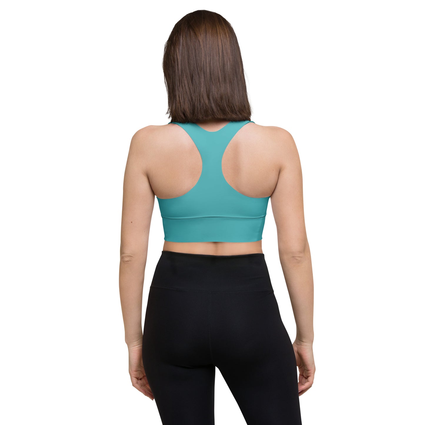 Longline Sports Bra-KEEP GOING (TURQUOISE)