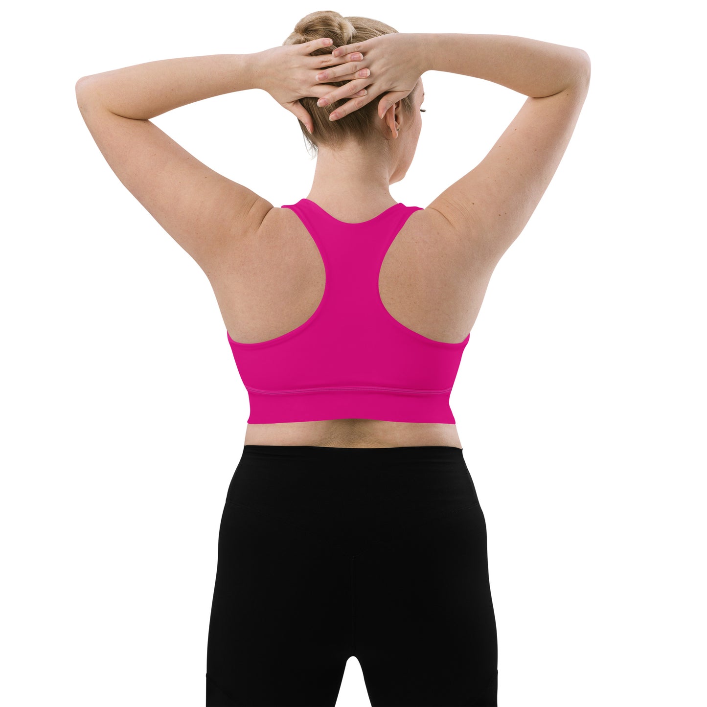 Longline Sports Bra-KEEP GOING (FUSCHIA)