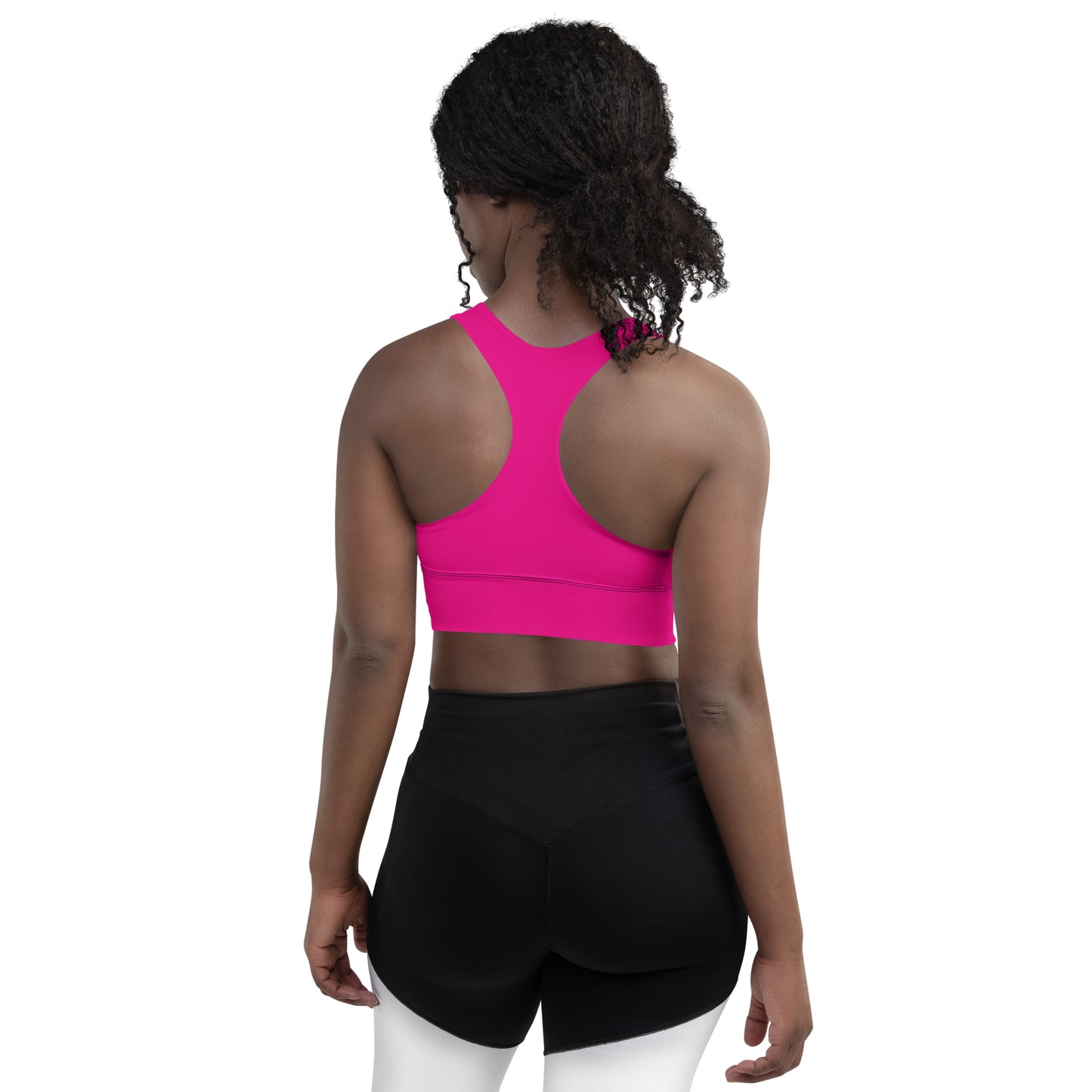 Longline Sports Bra-KEEP GOING (FUSCHIA)