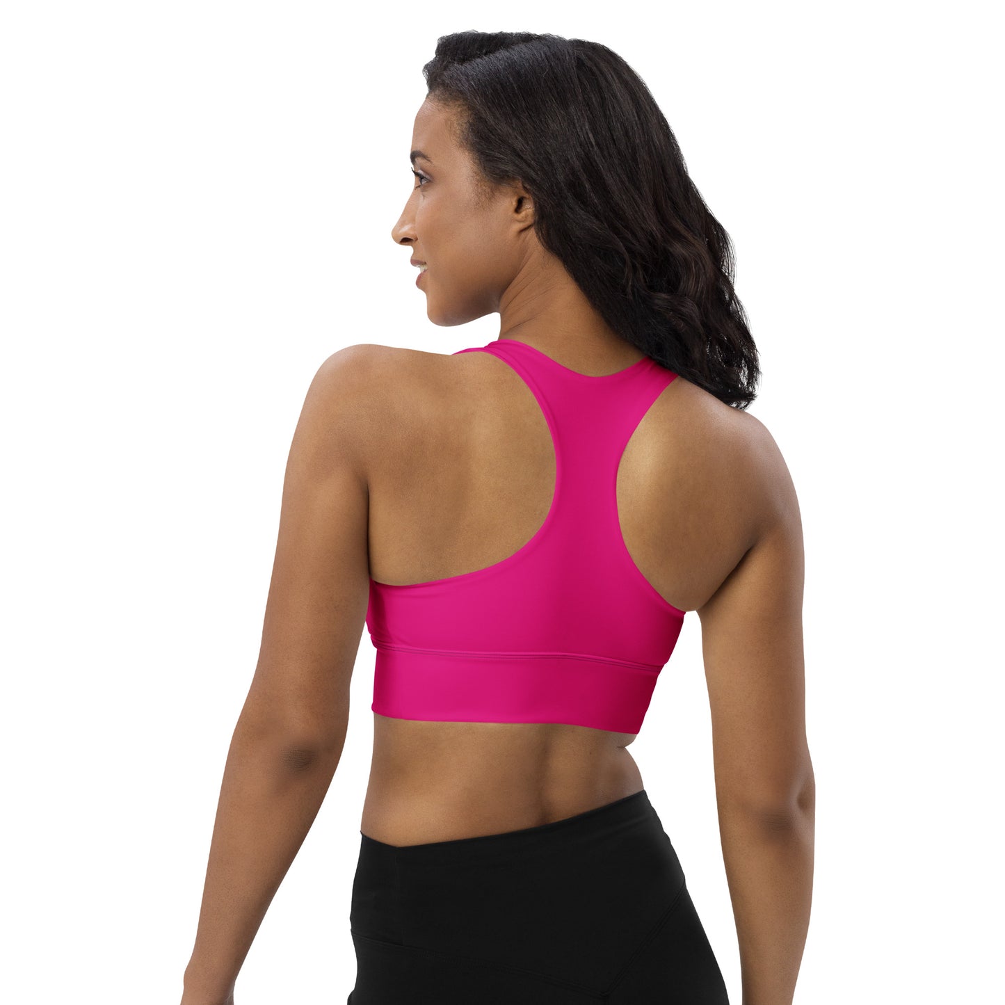 Longline Sports Bra-KEEP GOING (FUSCHIA)