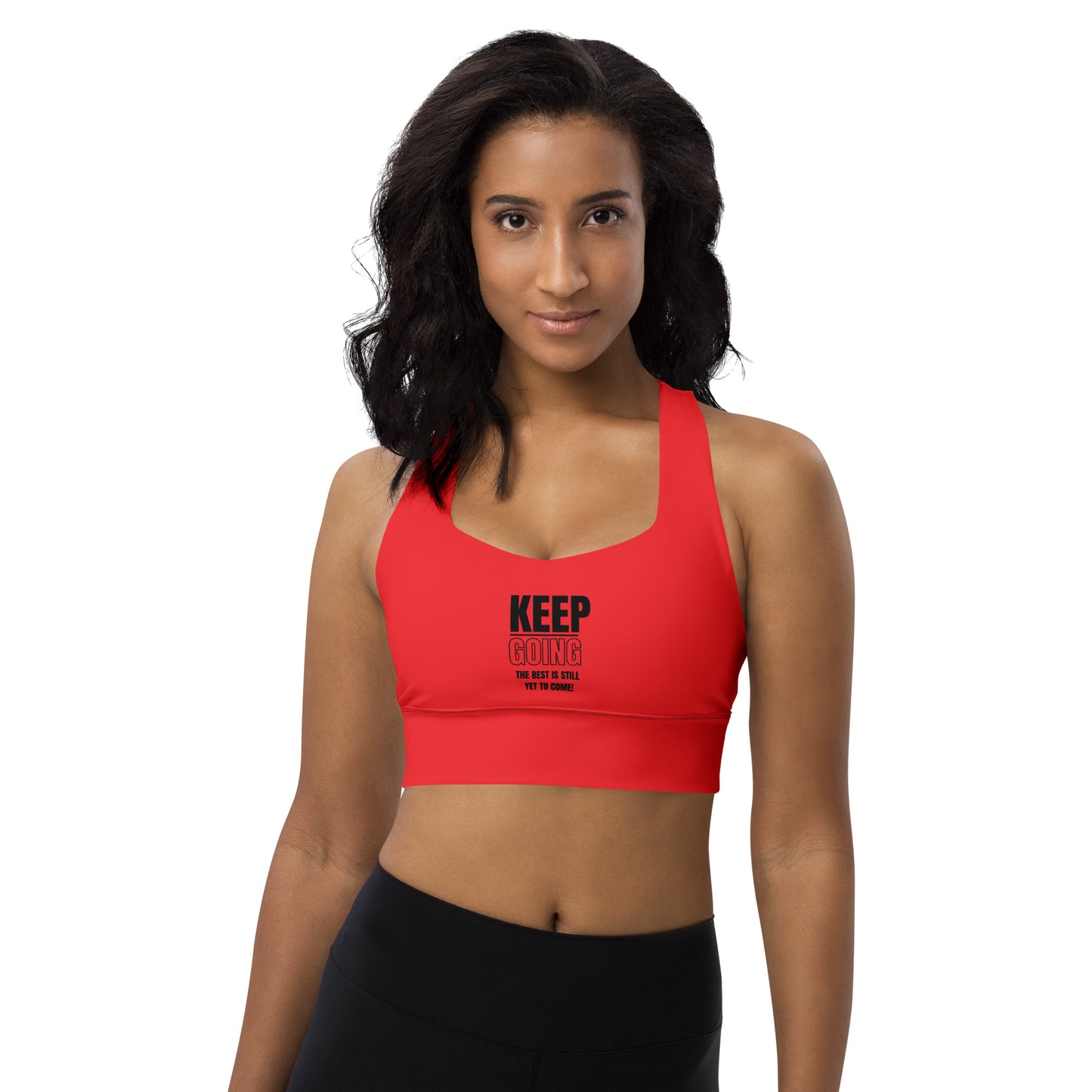 Longline Sports Bra-KEEP GOING (RED)