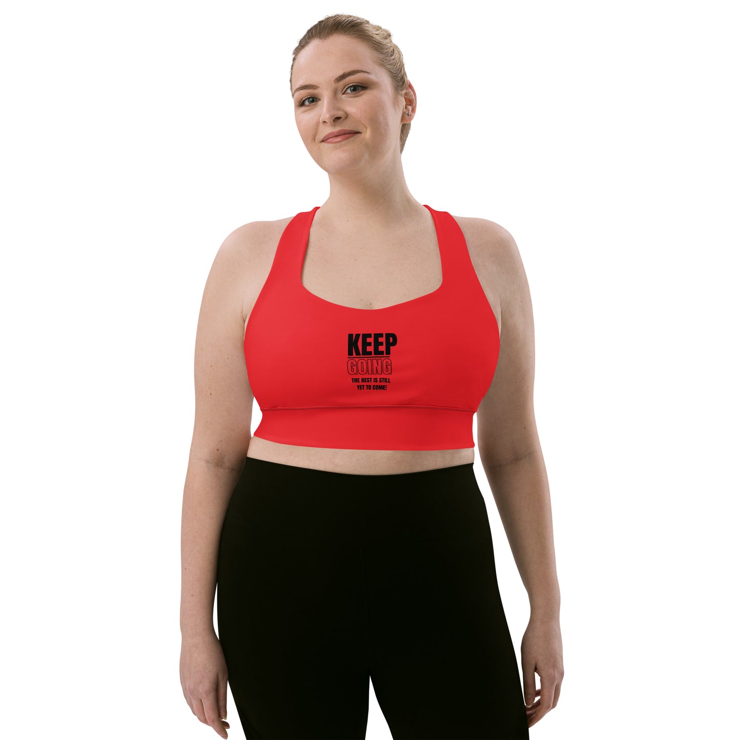 Longline Sports Bra-KEEP GOING (RED)