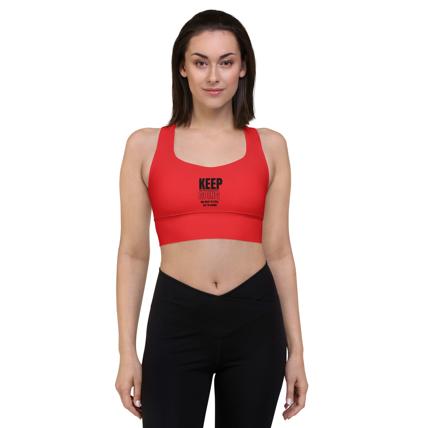 Longline Sports Bra-KEEP GOING (RED)