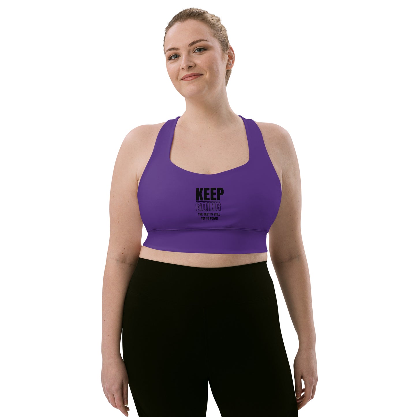 Longline Sports Bra-KEEP GOING (PURPLE)