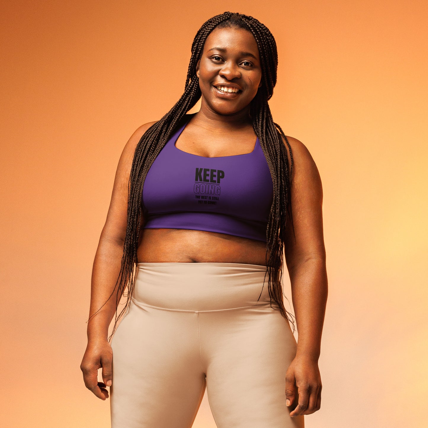 Longline Sports Bra-KEEP GOING (PURPLE)