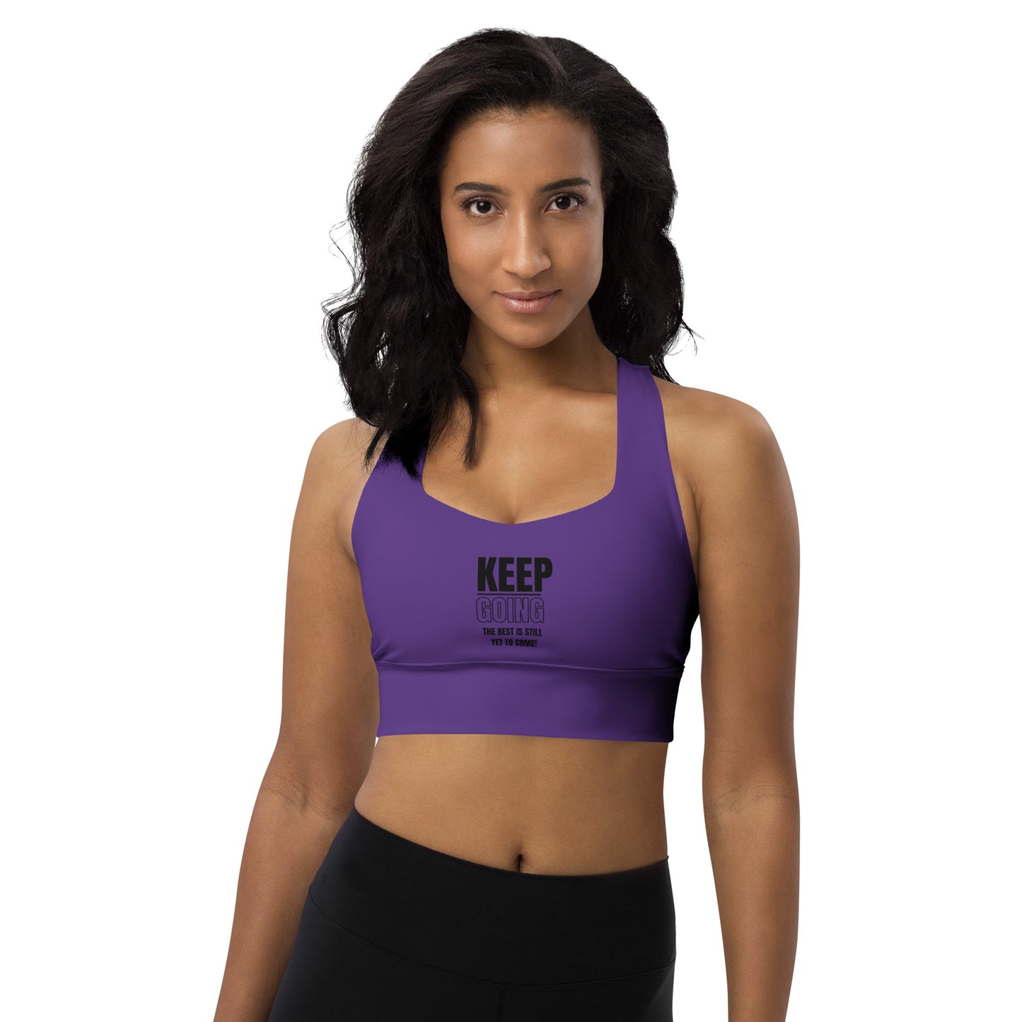 Longline Sports Bra-KEEP GOING (PURPLE)