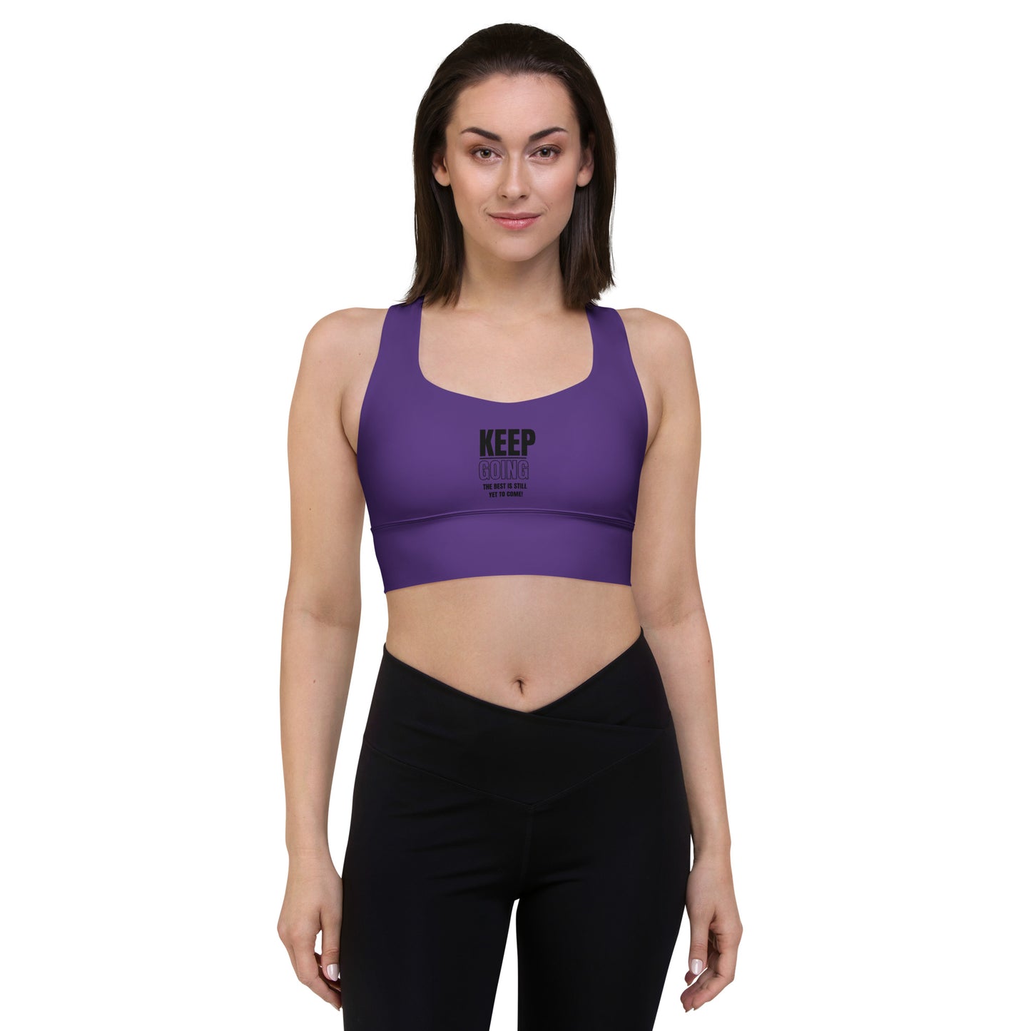 Longline Sports Bra-KEEP GOING (PURPLE)