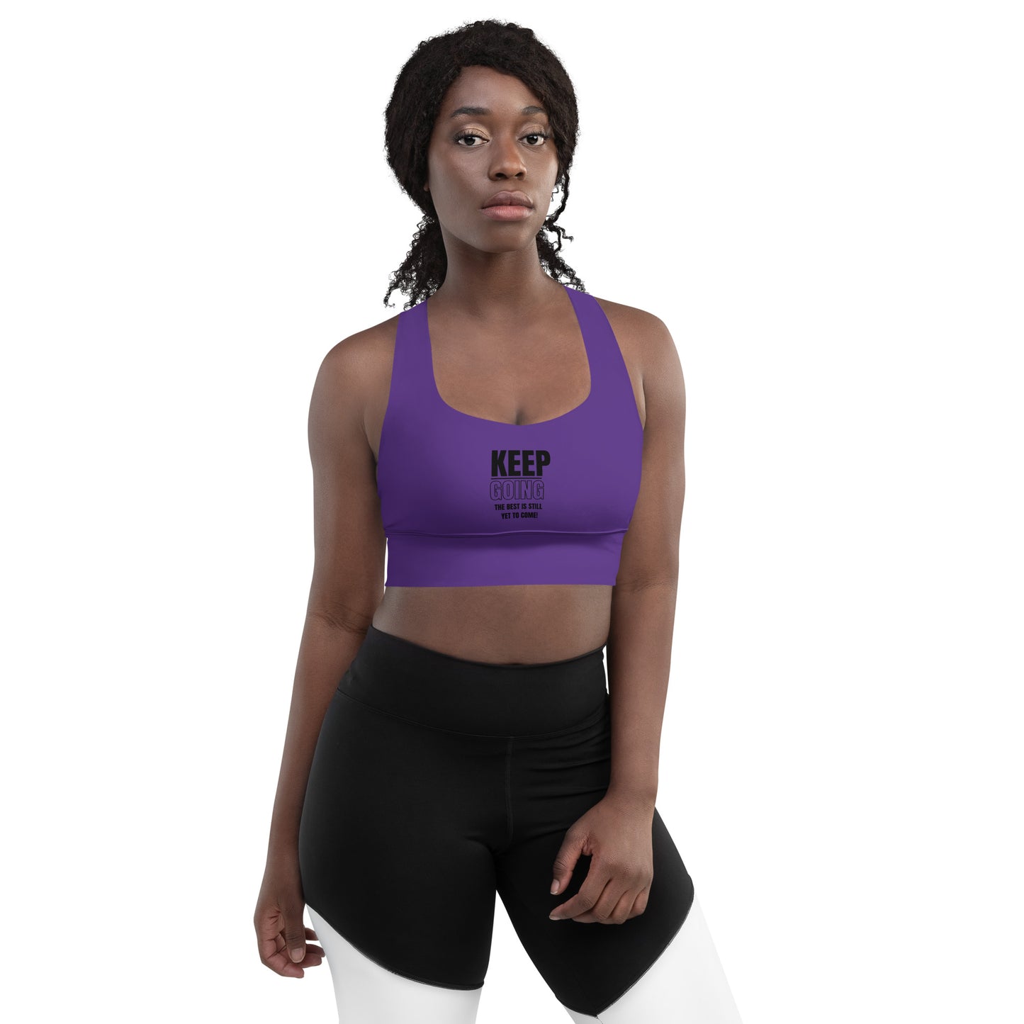 Longline Sports Bra-KEEP GOING (PURPLE)