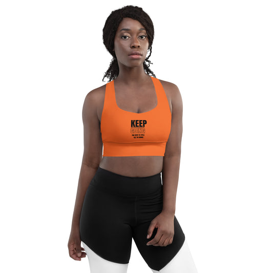 Longline Sports Bra-KEEP GOING (ORANGE)