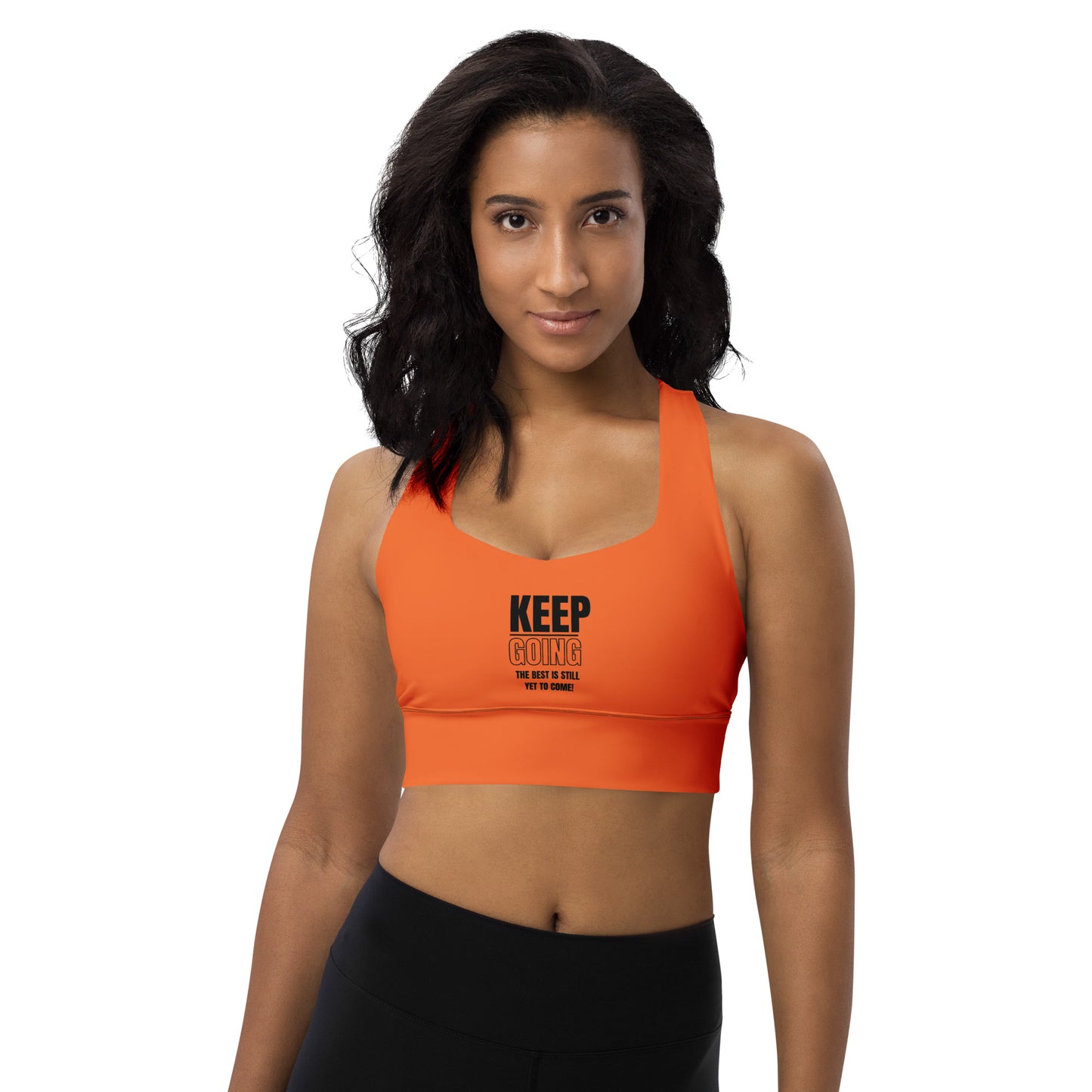 Longline Sports Bra-KEEP GOING (ORANGE)