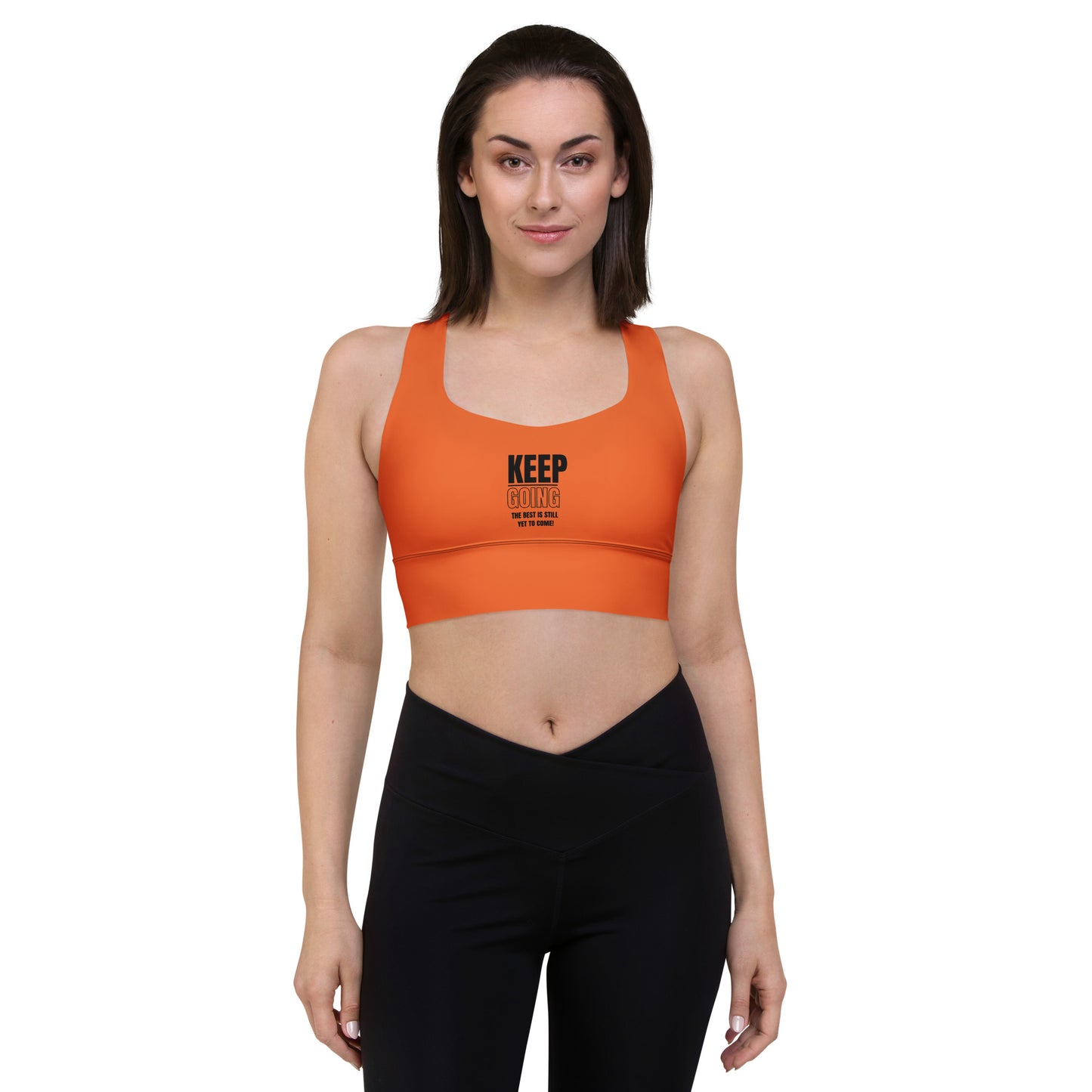 Longline Sports Bra-KEEP GOING (ORANGE)