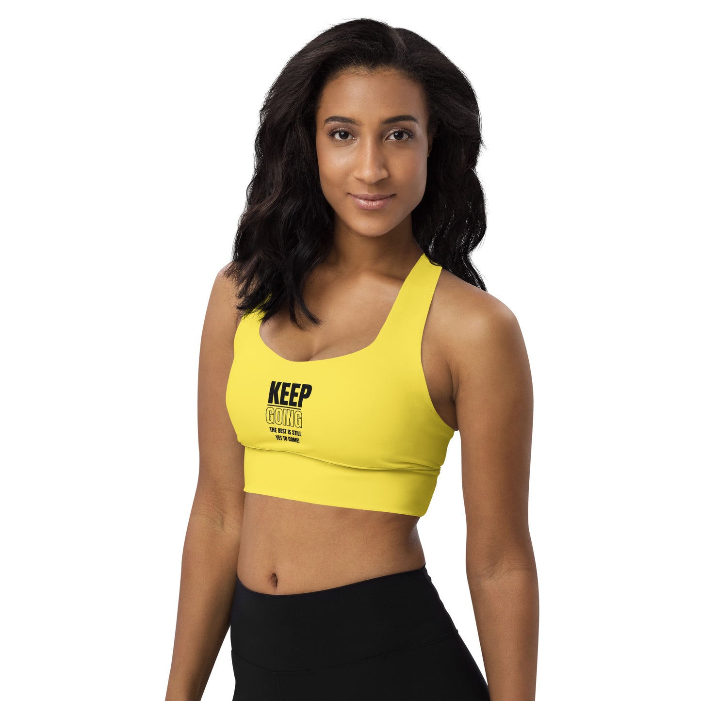 Longline Sports Bra-KEEP GOING (YELLOW)