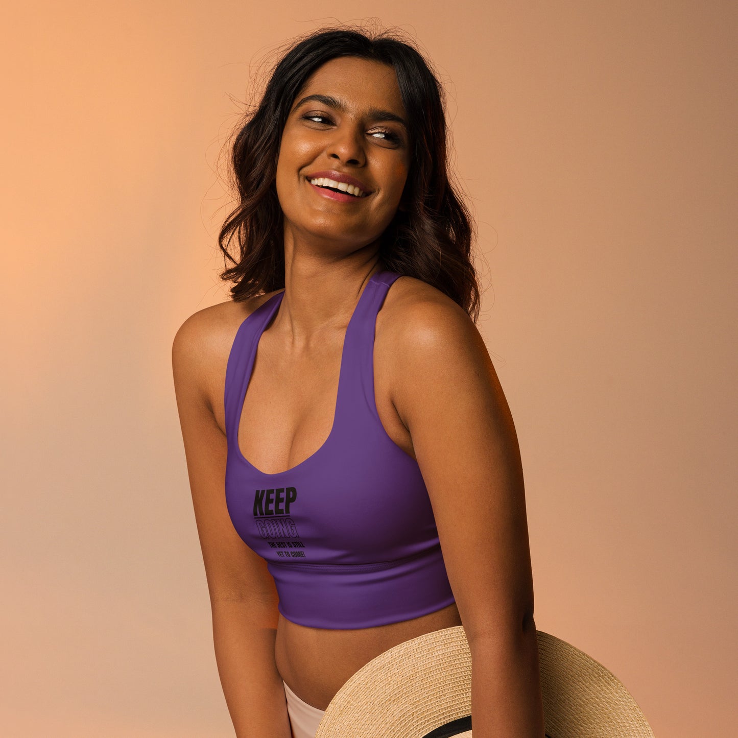 Longline Sports Bra-KEEP GOING (PURPLE)