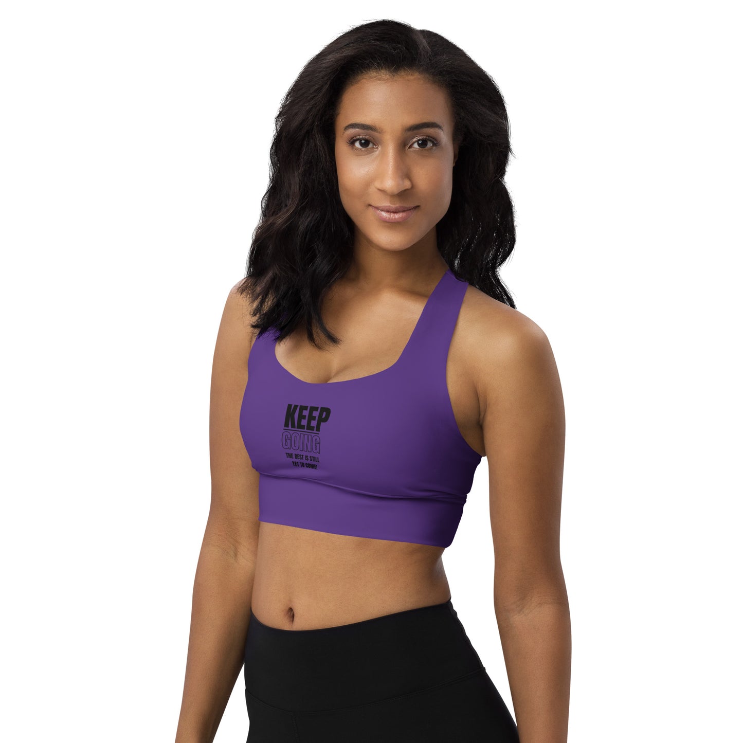 Longline Sports Bra-KEEP GOING (PURPLE)