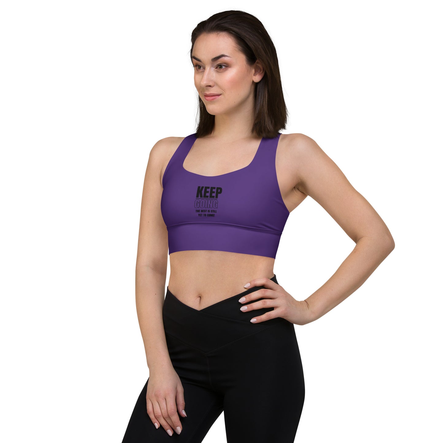 Longline Sports Bra-KEEP GOING (PURPLE)