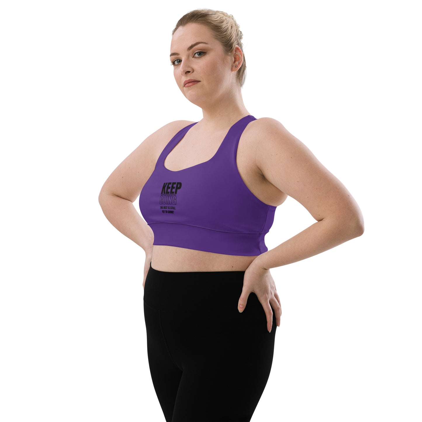 Longline Sports Bra-KEEP GOING (PURPLE)