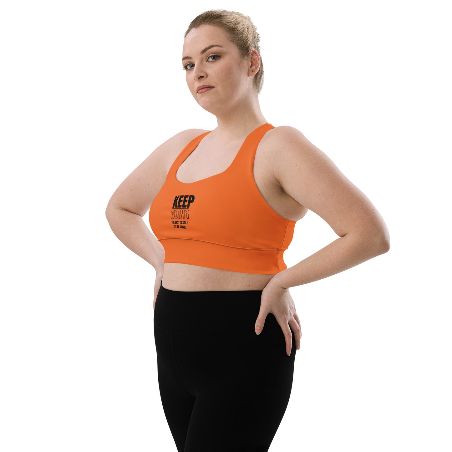 Longline Sports Bra-KEEP GOING (ORANGE)