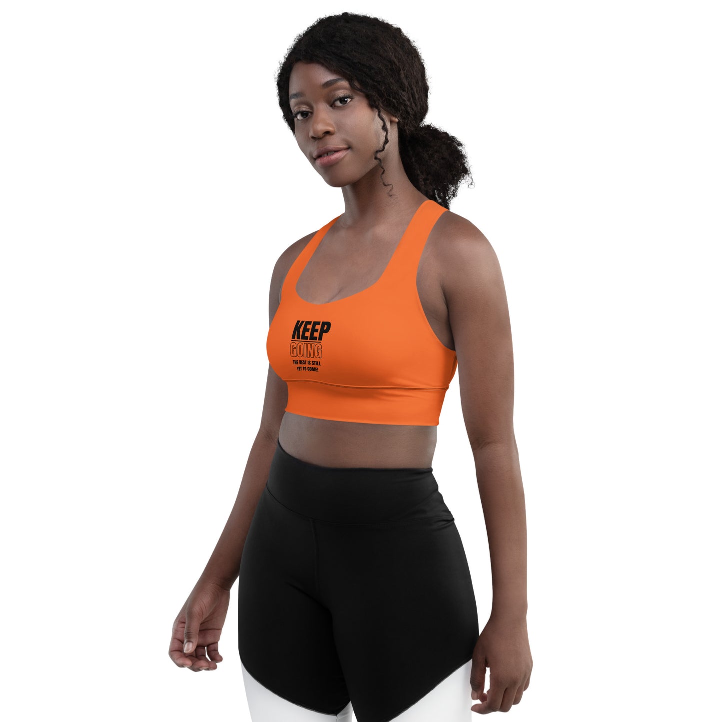 Longline Sports Bra-KEEP GOING (ORANGE)