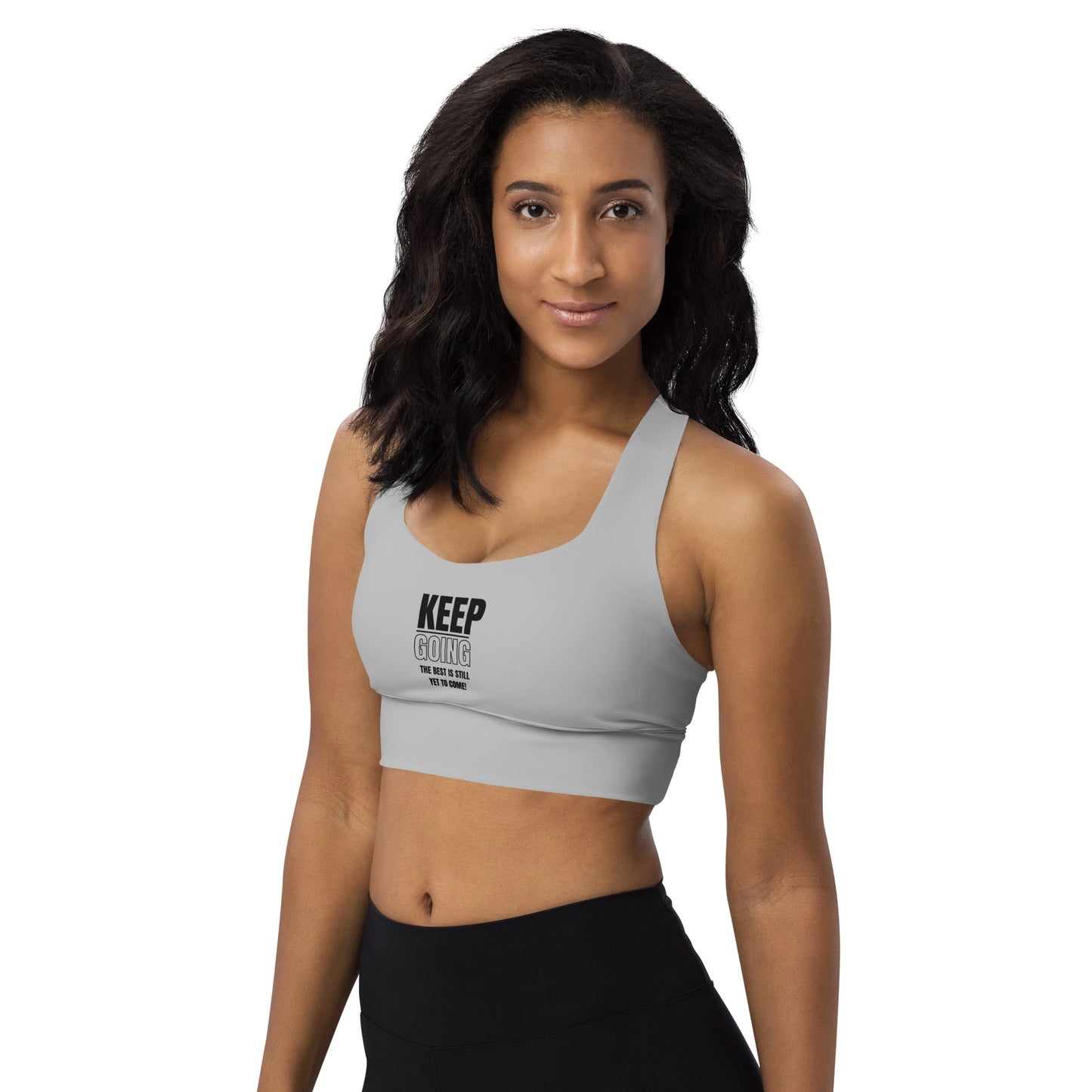 Longline Sports Bra-KEEP GOING (GREY)