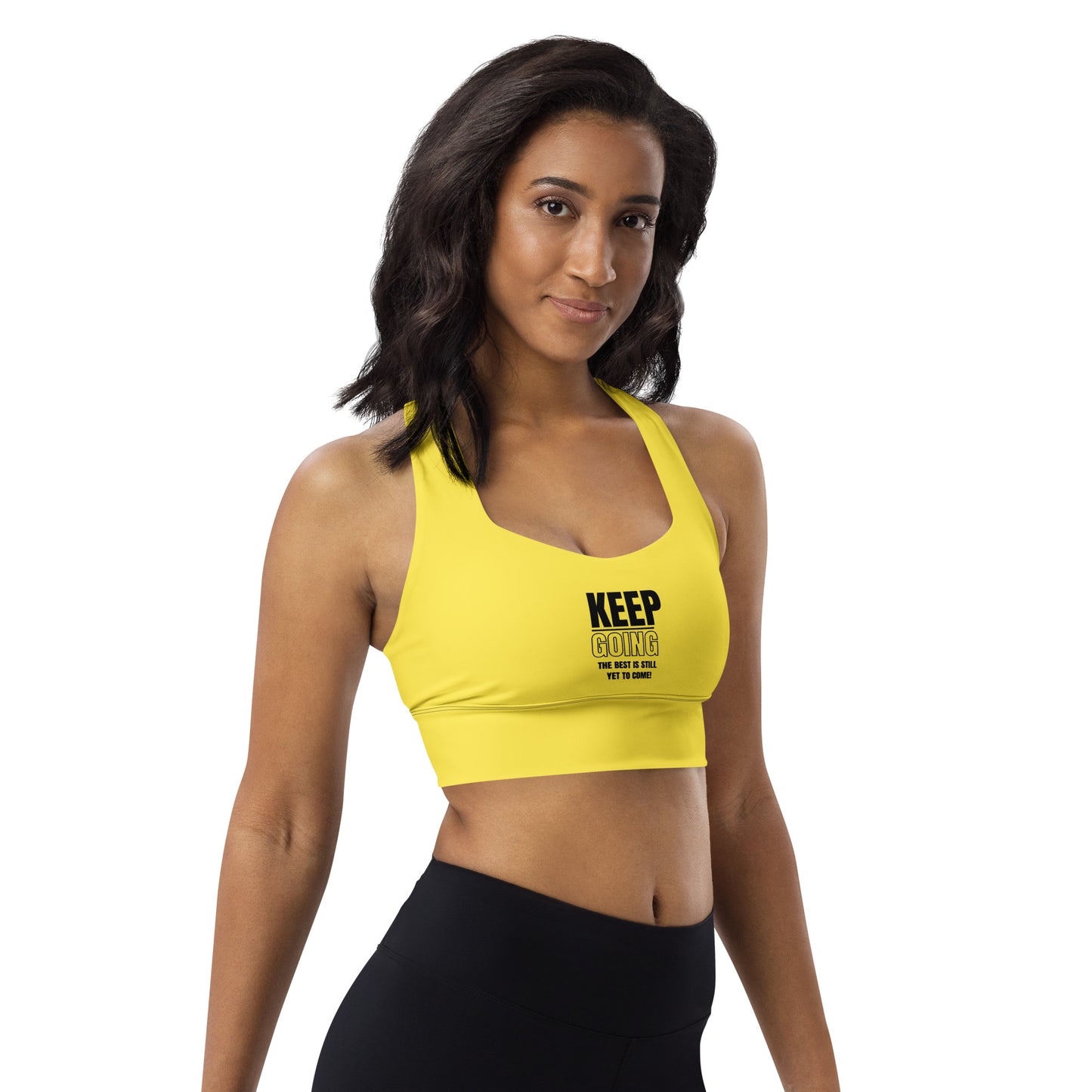 Longline Sports Bra-KEEP GOING (YELLOW)