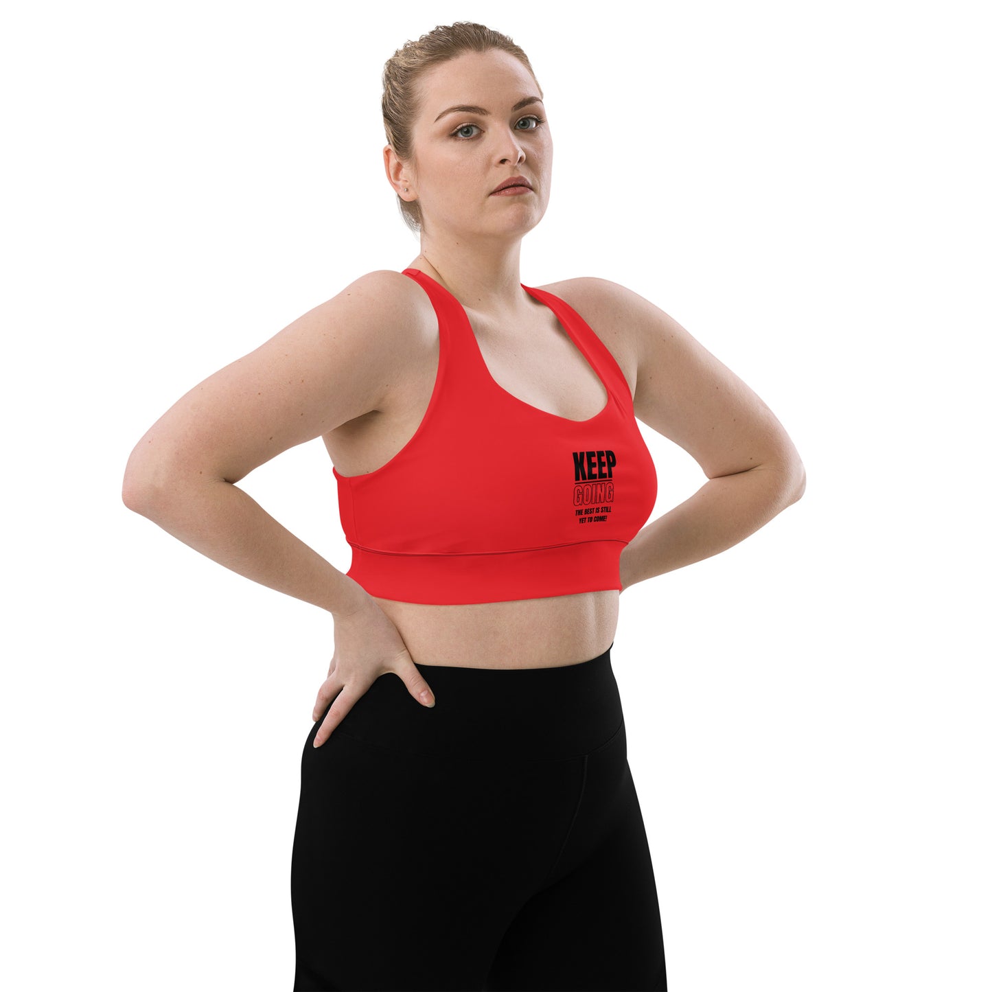 Longline Sports Bra-KEEP GOING (RED)