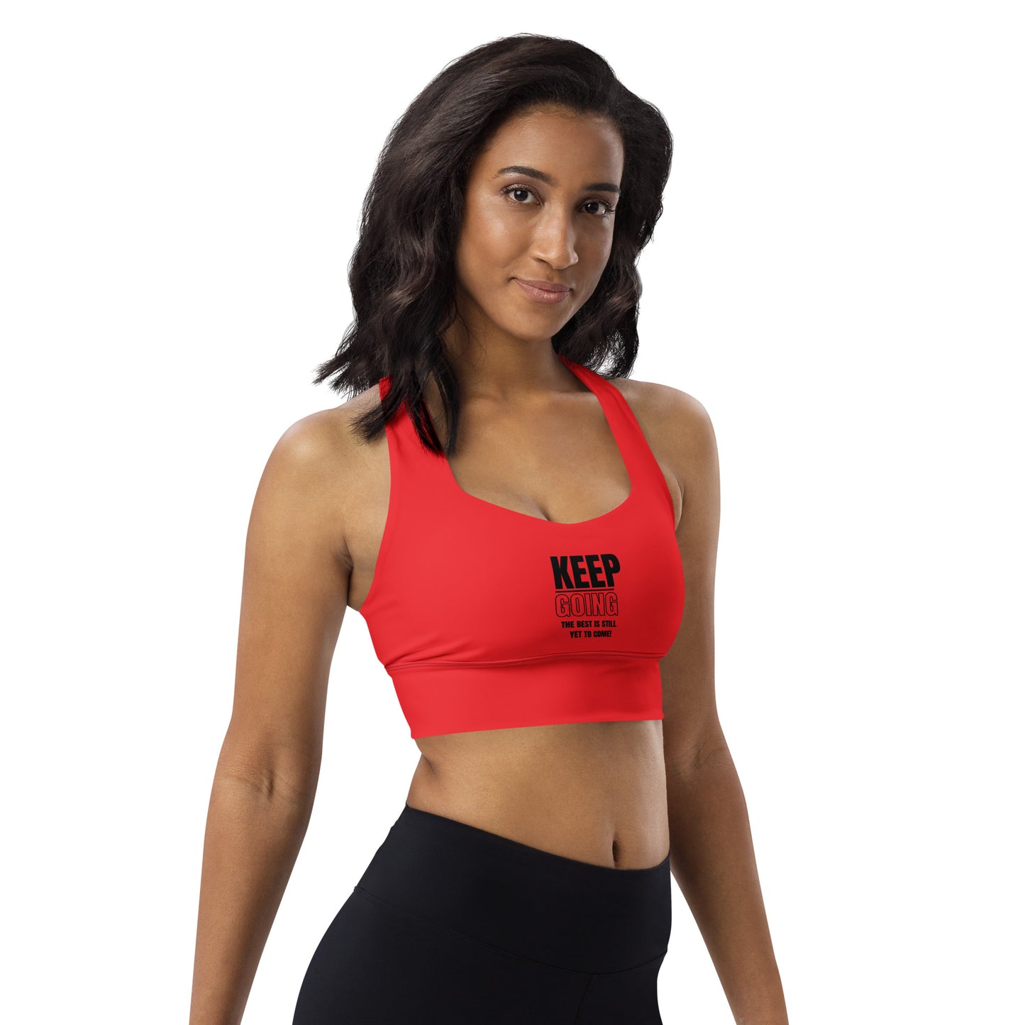 Longline Sports Bra-KEEP GOING (RED)