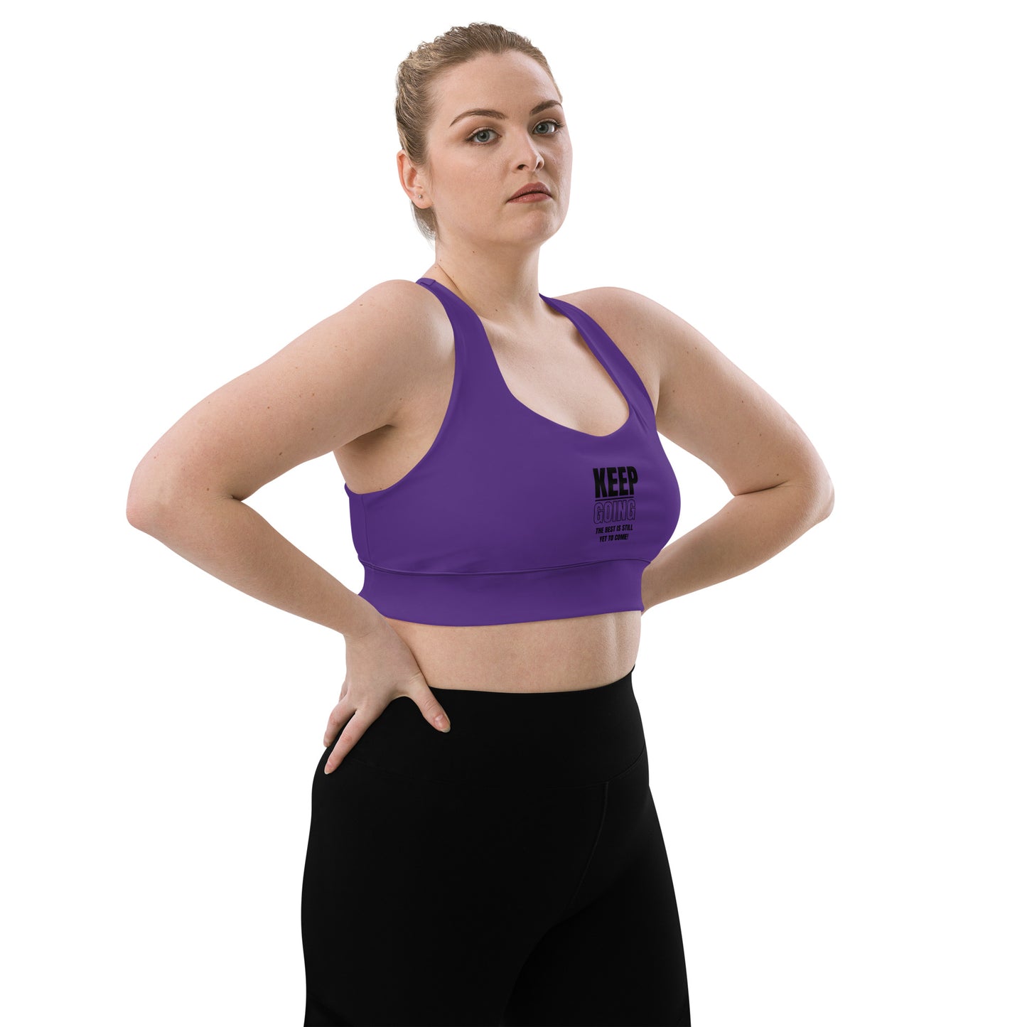 Longline Sports Bra-KEEP GOING (PURPLE)