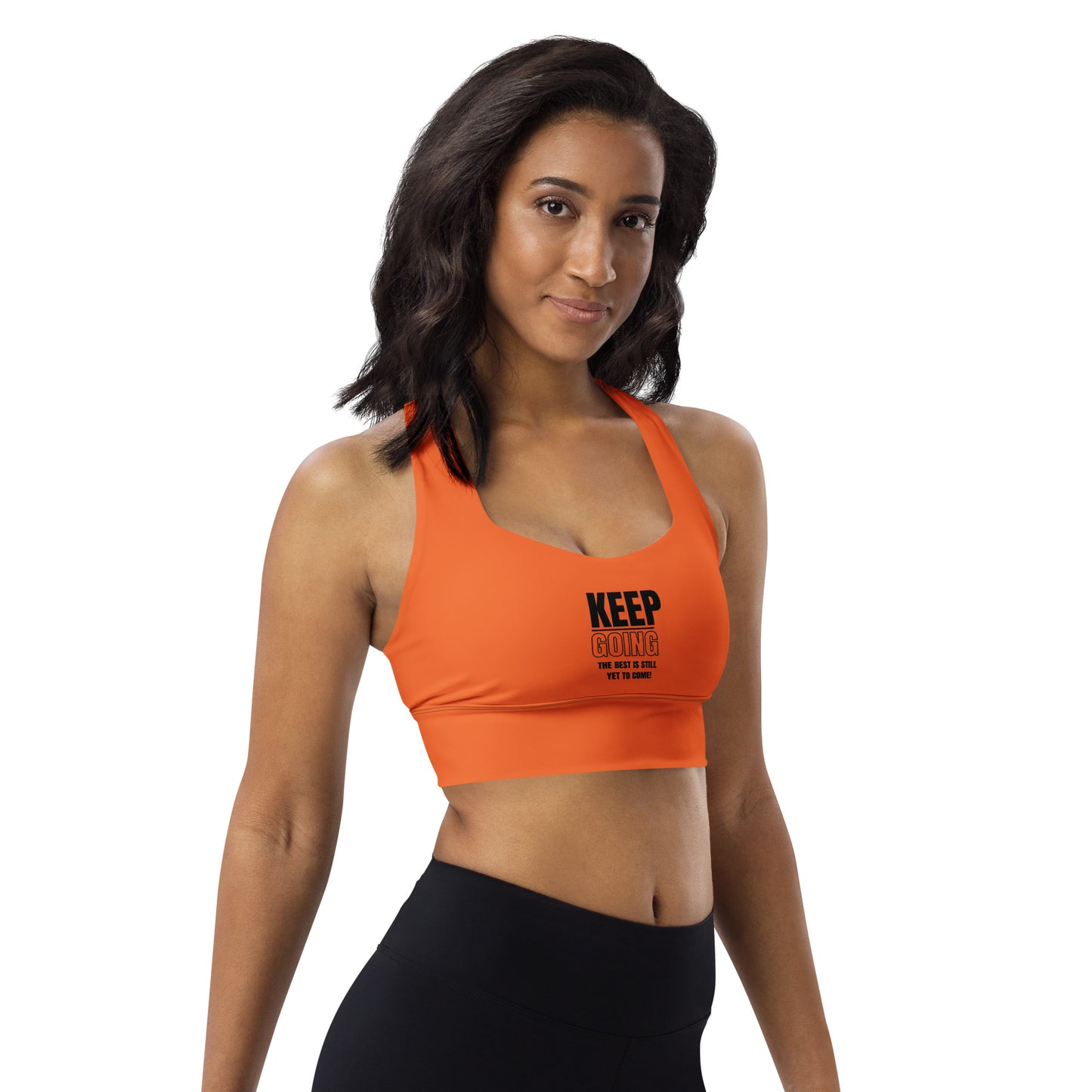 Longline Sports Bra-KEEP GOING (ORANGE)