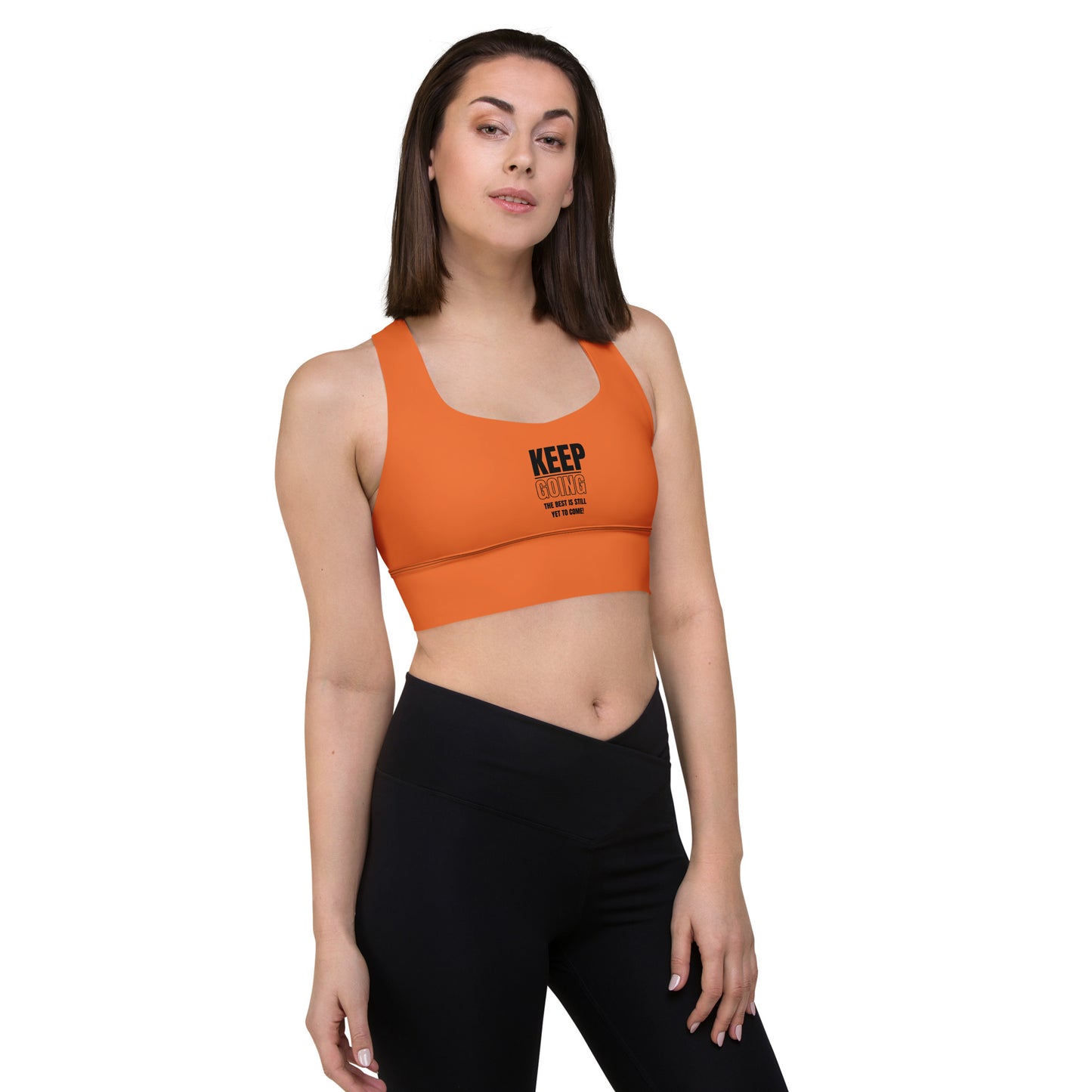 Longline Sports Bra-KEEP GOING (ORANGE)